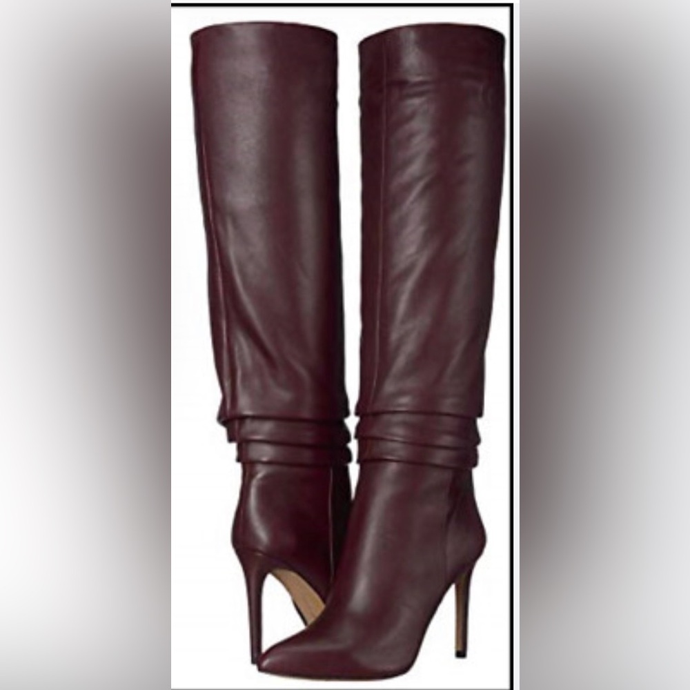 New Vince Camuto Kashiana Mohogany Red Over the Knee Boots